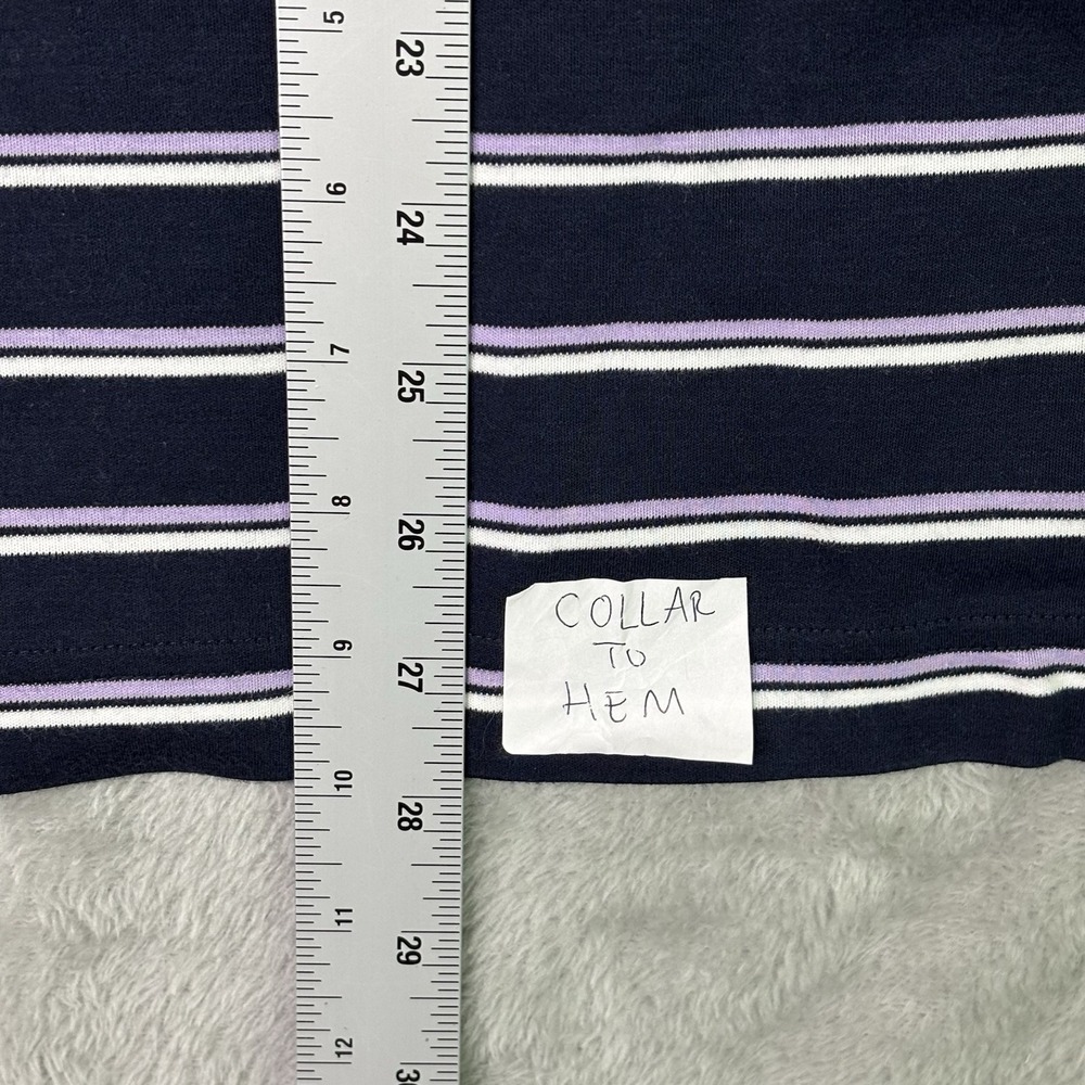 Brooks Brothers Mens‎ Large Slim Fit Performance Polo Navy Striped Supima Cotton - Picture 7 of 9